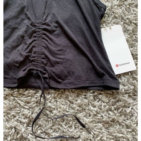 NWT NEW Lululemon Cinch Me Up Front Veil Black TANK TOP sz 6 - Picture 4 of 6